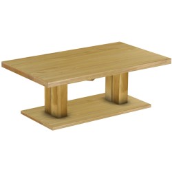 Couchtisch 140x80 Rio UNO Farbton Brasil massiver Pinien Holztisch - Säulentisch