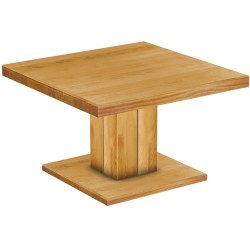 Couchtisch 80x80 Rio UNO Farbton Honig massiver Pinien Holztisch - Säulentisch