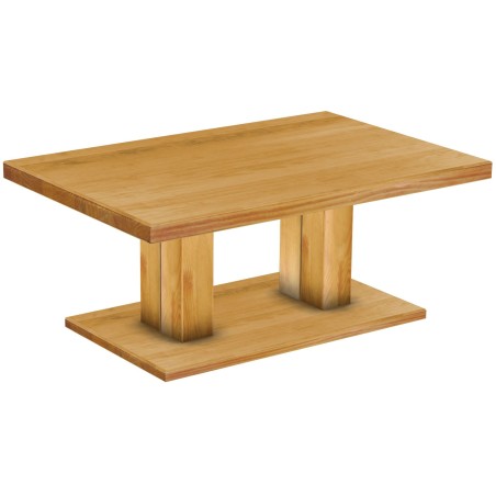 Couchtisch 120x80 Rio UNO Farbton Honig massiver Pinien Holztisch - Säulentisch