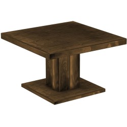 Couchtisch 80x80 Rio UNO Farbton Eiche antik massiver Pinien Holztisch - Säulentisch