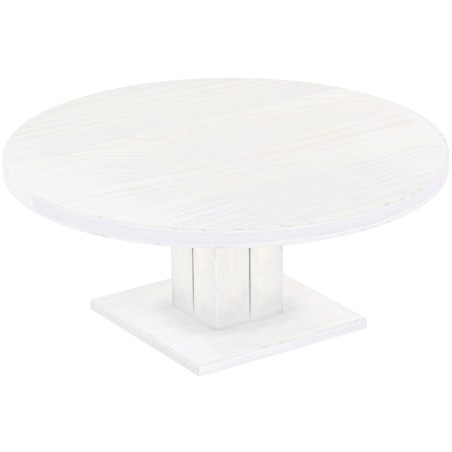 Couchtisch 120 rund Rio UNO Farbton Pinie Weiss massiver Pinien Holztisch - Säulentisch