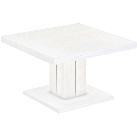 Couchtisch 80x80 Rio UNO Farbton Pinie Weiss massiver Pinien Holztisch - Säulentisch