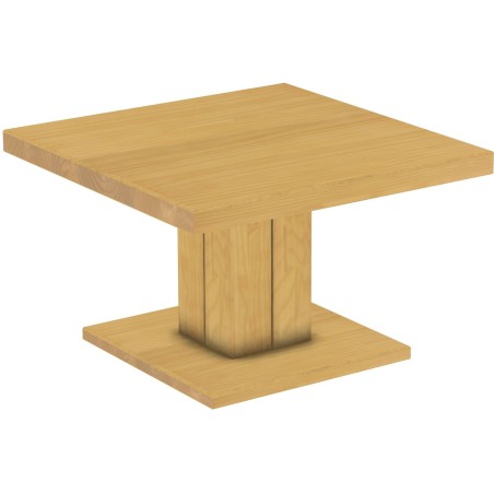 Couchtisch 80x80 Rio UNO Farbton Eiche hell massiver Pinien Holztisch - Säulentisch