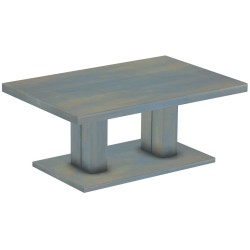 Couchtisch 120x80 Rio UNO Farbton Taubengrau massiver Pinien Holztisch - Säulentisch