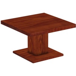 Couchtisch 80x80 Rio UNO Farbton Mahagoni massiver Pinien Holztisch - Säulentisch