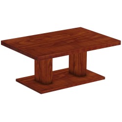 Couchtisch 120x80 Rio UNO Farbton Mahagoni massiver Pinien Holztisch - Säulentisch