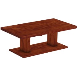 Couchtisch 140x80 Rio UNO Farbton Mahagoni massiver Pinien Holztisch - Säulentisch