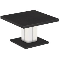 Couchtisch 80x80 Rio UNO Farbton Ebenholz Weiss massiver Pinien Holztisch - Säulentisch