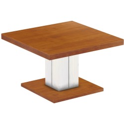 Couchtisch 80x80 Rio UNO Farbton Kirschbaum Weiss massiver Pinien Holztisch - Säulentisch