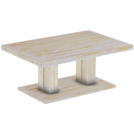 Couchtisch 120x80 Rio UNO Farbton Shabby Honig massiver Pinien Holztisch - Säulentisch