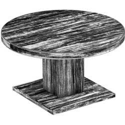 Couchtisch 90 rund Rio UNO Farbton Shabby Antik Ebenholz massiver Pinien Holztisch - Säulentisch
