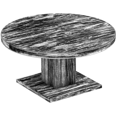 Couchtisch 100 rund Rio UNO Farbton Shabby Antik Ebenholz massiver Pinien Holztisch - Säulentisch