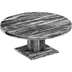 Couchtisch 120 rund Rio UNO Farbton Shabby Antik Ebenholz massiver Pinien Holztisch - Säulentisch