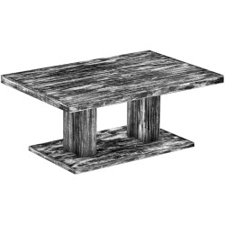 Couchtisch 120x80 Rio UNO Farbton Shabby Antik Ebenholz massiver Pinien Holztisch - Säulentisch