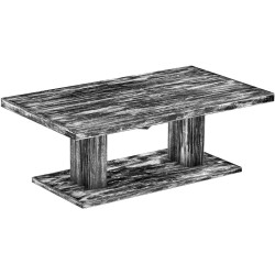 Couchtisch 140x80 Rio UNO Farbton Shabby Antik Ebenholz massiver Pinien Holztisch - Säulentisch