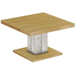 Couchtisch 80x80 Rio UNO Farbton Shabby Platte Brasil massiver Pinien Holztisch - Säulentisch