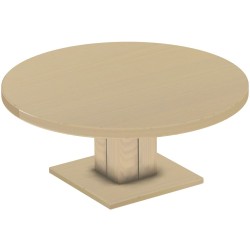 Couchtisch 120 rund Rio UNO Farbton Birke massiver Pinien Holztisch - Säulentisch