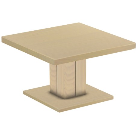 Couchtisch 80x80 Rio UNO Farbton Birke massiver Pinien Holztisch - Säulentisch