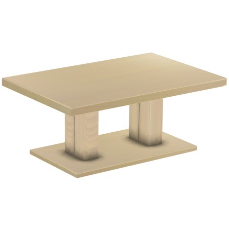 Couchtisch 120x80 Rio UNO Farbton Birke massiver Pinien Holztisch - Säulentisch