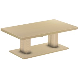 Couchtisch 140x80 Rio UNO Farbton Birke massiver Pinien Holztisch - Säulentisch