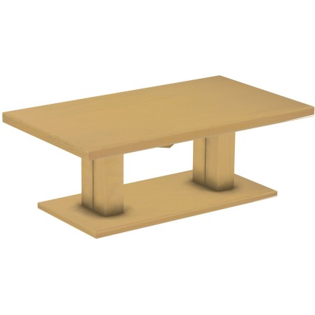 Couchtisch 140x80 Rio UNO Farbton Sand massiver Pinien Holztisch - Säulentisch