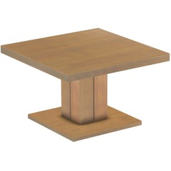 Couchtisch 80x80 Rio UNO Farbton Eiche natur massiver Pinien Holztisch - Säulentisch