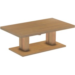 Couchtisch 140x80 Rio UNO Farbton Eiche natur massiver Pinien Holztisch - Säulentisch