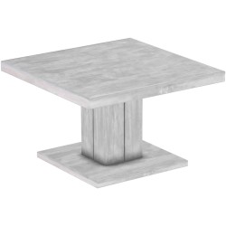Couchtisch 80x80 Rio UNO Farbton Beton massiver Pinien Holztisch - Säulentisch