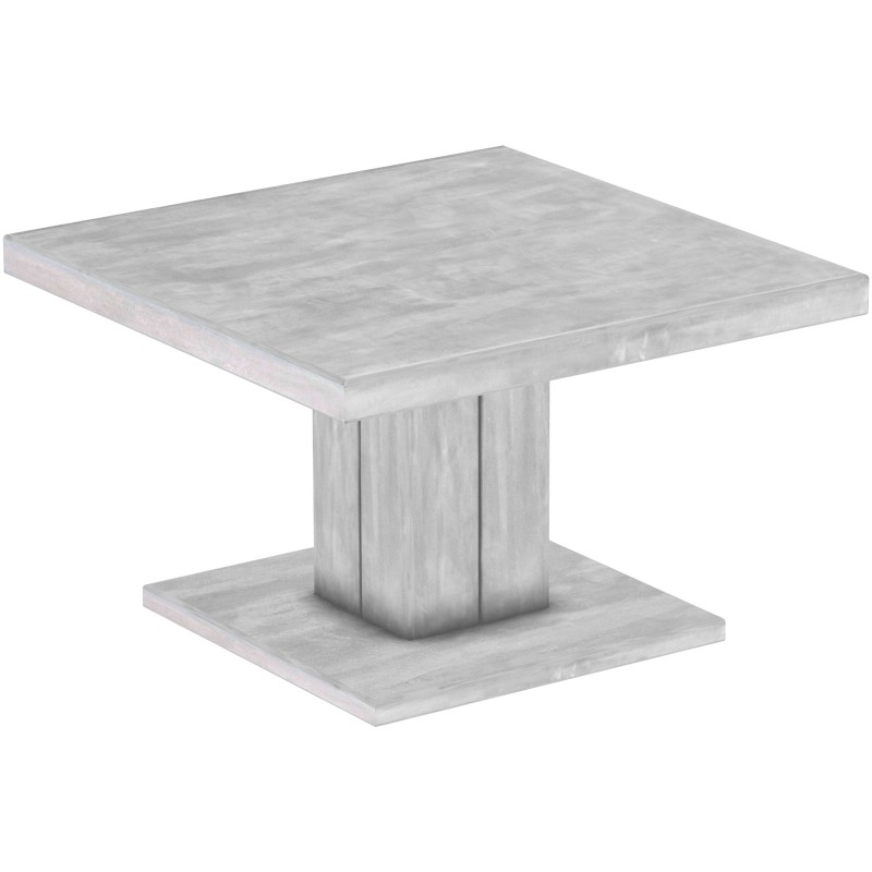 Couchtisch 80x80 Rio UNO Farbton Beton massiver Pinien Holztisch - Säulentisch