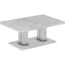 Couchtisch 120x80 Rio UNO Farbton Beton massiver Pinien Holztisch - Säulentisch