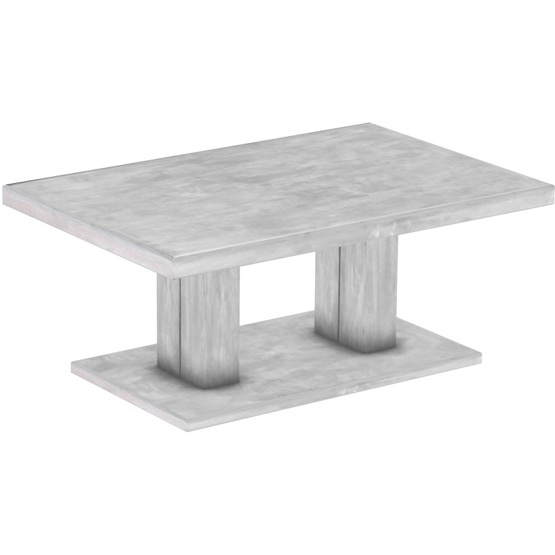 Couchtisch 120x80 Rio UNO Farbton Beton massiver Pinien Holztisch - Säulentisch