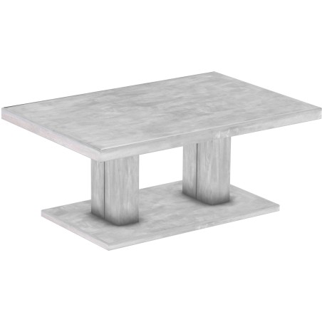 Couchtisch 120x80 Rio UNO Farbton Beton massiver Pinien Holztisch - Säulentisch