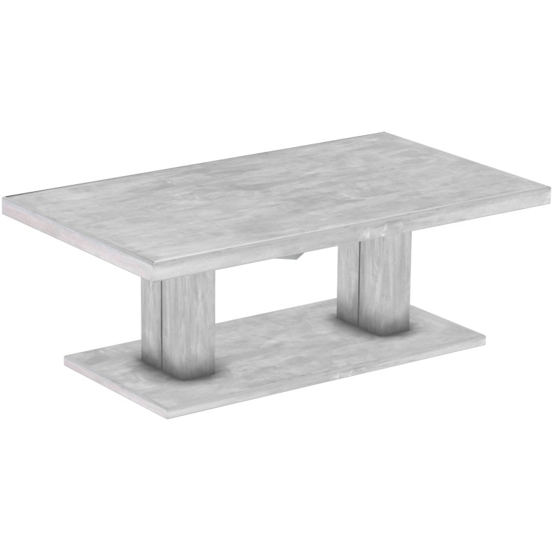 Couchtisch 140x80 Rio UNO Farbton Beton massiver Pinien Holztisch - Säulentisch