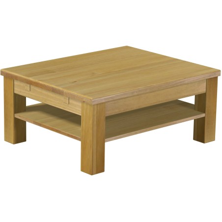 Couchtisch 90x73 Rio Classico Brasil massiver Pinien Holztisch mit Ablage