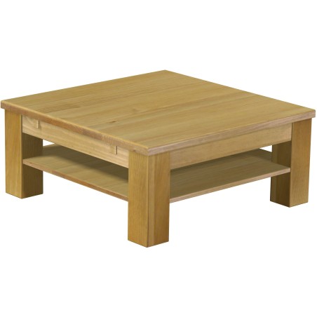 Couchtisch 90x90 Rio Classico Brasil massiver Pinien Holztisch mit Ablage