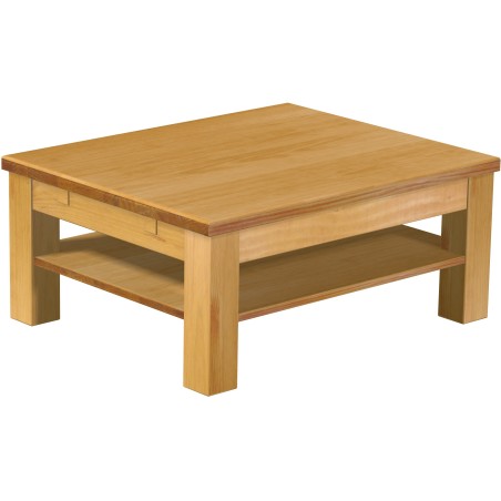 Couchtisch 90x73 Rio Classico Honig massiver Pinien Holztisch mit Ablage