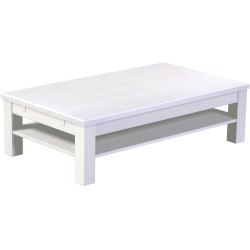 Couchtisch 140x80 Rio Classico Pinie Weiss massiver Pinien Holztisch mit Ablage