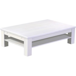 Couchtisch 140x90 Rio Classico Pinie Weiss massiver Pinien Holztisch mit Ablage