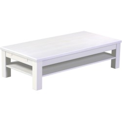 Couchtisch 150x73 Rio Classico Pinie Weiss massiver Pinien Holztisch mit Ablage