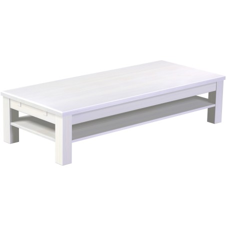 Couchtisch 170x73 Rio Classico Pinie Weiss massiver Pinien Holztisch mit Ablage