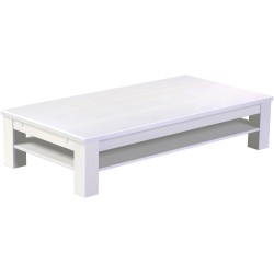 Couchtisch 180x90 Rio Classico Pinie Weiss massiver Pinien Holztisch mit Ablage