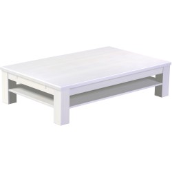 Couchtisch 160x100 Rio Classico Pinie Weiss massiver Pinien Holztisch mit Ablage