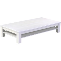 Couchtisch 200x100 Rio Classico Pinie Weiss massiver Pinien Holztisch mit Ablage