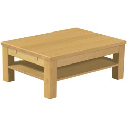 Couchtisch 100x73 Rio Classico Eiche hell massiver Pinien Holztisch mit Ablage