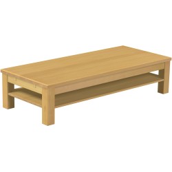 Couchtisch 170x73 Rio Classico Eiche hell massiver Pinien Holztisch mit Ablage