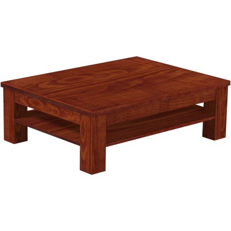 Couchtisch 120x90 Rio Classico Mahagoni massiver Pinien Holztisch mit Ablage