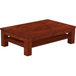 Couchtisch 140x90 Rio Classico Mahagoni massiver Pinien Holztisch mit Ablage