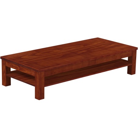 Couchtisch 180x80 Rio Classico Mahagoni massiver Pinien Holztisch mit Ablage
