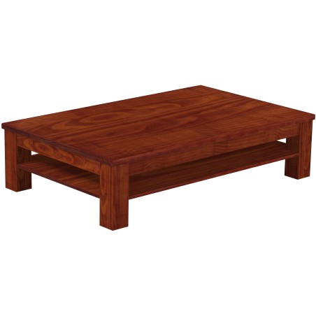 Couchtisch 160x100 Rio Classico Mahagoni massiver Pinien Holztisch mit Ablage