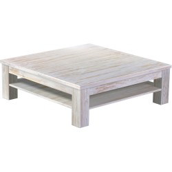 Couchtisch 120x120 Rio Classico Shabby Brasil massiver Pinien Holztisch mit Ablage